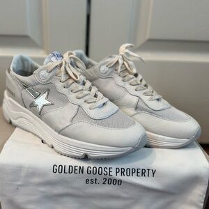 Golden Goose Running Sole White with Gold Star Size 38